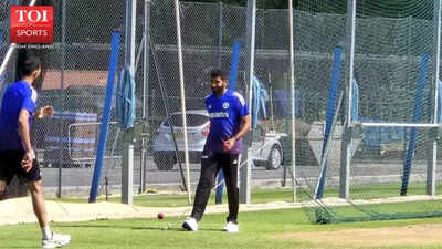 Jasprit Bumrah warms up in Birmingham