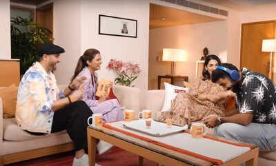 Jasprit Bumrah and Sanjana Ganesan with celebrity guests.