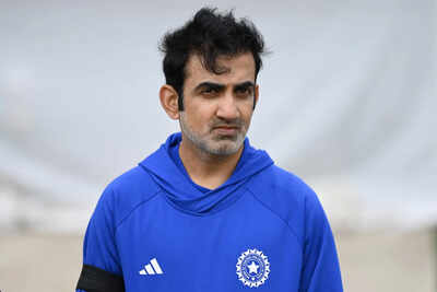 Gautam Gambhir's intense gaze captured in a candid moment.
